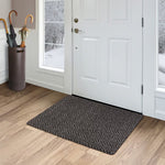 Load image into Gallery viewer, TrafficMaster Scollard 2 ft. x 3 ft. Two-tone Needlepunch Charcoal/Black Doormat

