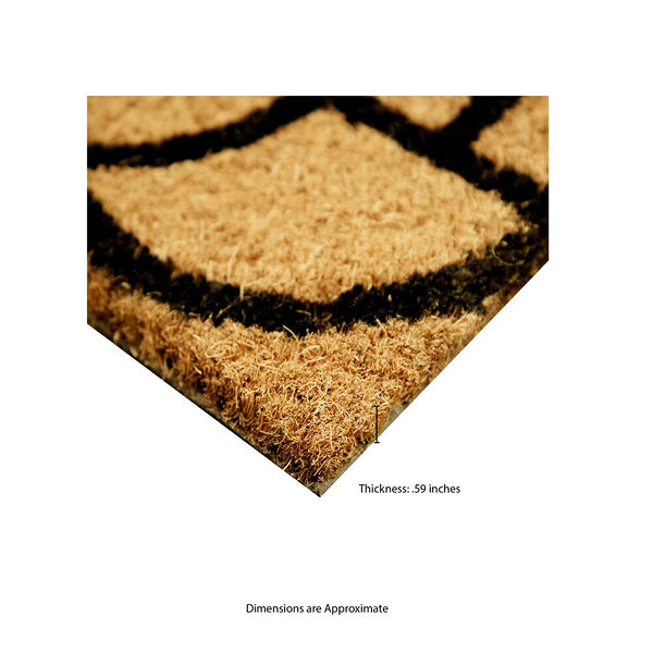 MSI Stone ULC Black Geometric Coir Door Mat – 22 x 36 in., Non-Slip, Indoor/Outdoor