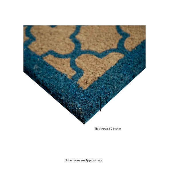 MSI Stone ULC Blue Quatrefoil Coir Door Mat – 18" x 30"