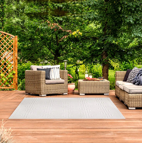 Latitude Run Dovetail Geometric Natural High Low Indoor Outdoor Rug – 7'9" x 10'10"