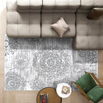 Load image into Gallery viewer, Polyester Machine Washable Oriental Light Grey Area Rug
