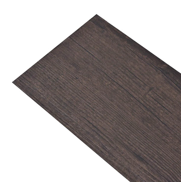 Oak Dark Brown PVC Laminate Flooring Plank – 6" x 36", 0.08" Thick, 54 Sq. Ft., Waterproof DIY Flooring