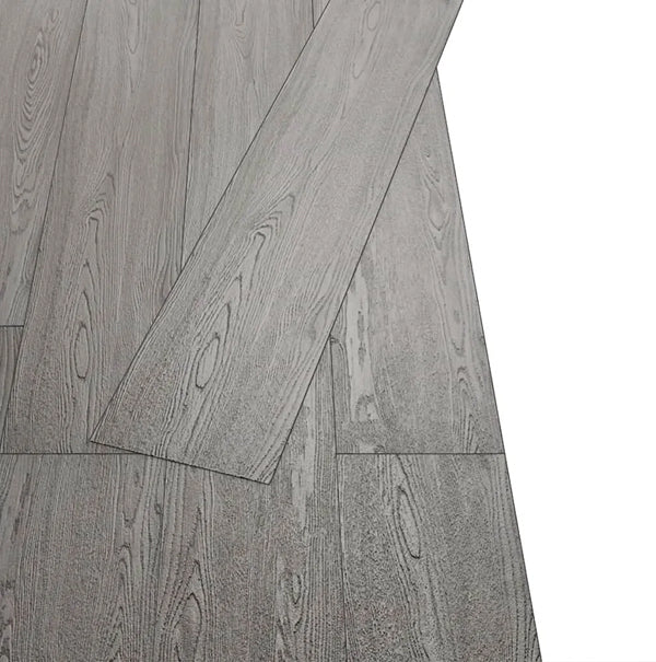 Laminate Flooring Plank Floor Tile – 6" x 36", 0.08" Thick, Grey PVC, 54 Sq. Ft., DIY-Friendly