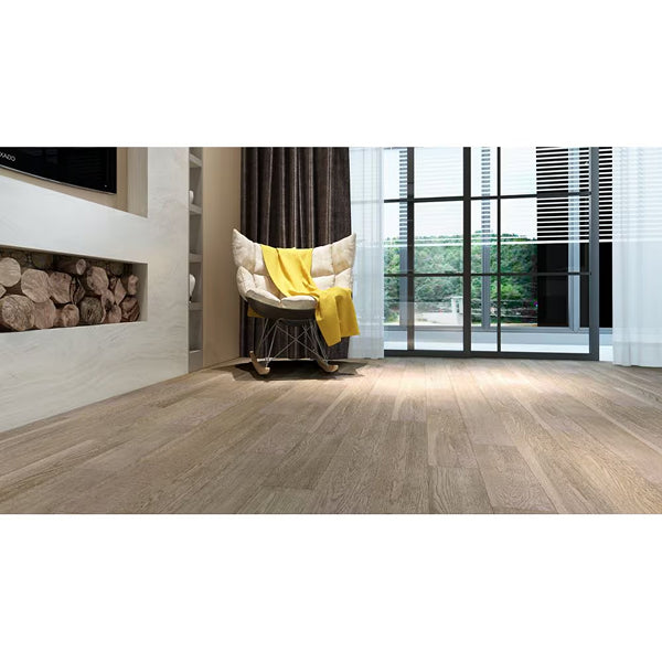 Plancher de bois franc d'ingénierie emboîtable Home Decorators en chêne Huronien, 5 po de largeur x 5 po de longueur aléatoire (25,83 pi²/caisse)