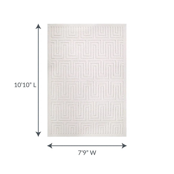 Latitude Run Dovetail Geometric Natural High Low Indoor Outdoor Rug – 7'9" x 10'10"