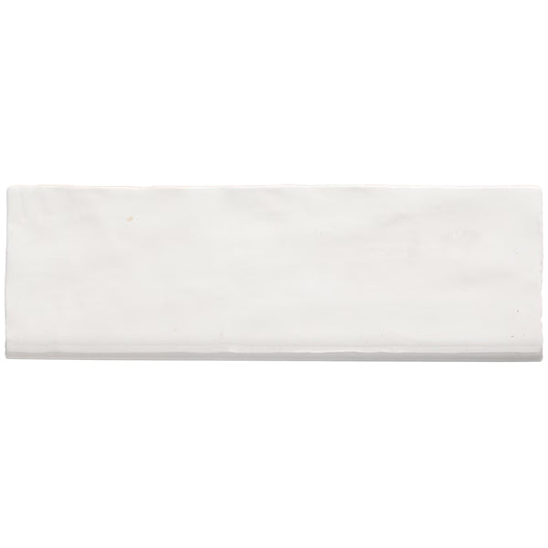 Ivy Hill Tile Kingston White Ceramic Bullnose Wall Tile 3 inch Width 8 inch Length Glossy Finish 1 sq ft/case
