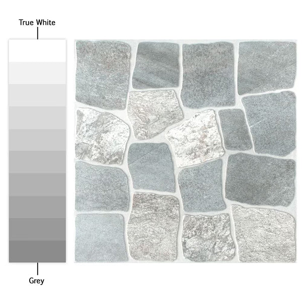 Merola Tile Laja Gris 17.75 inch x 17.75 inch Ceramic Floor and Wall Tile 24.42 sq. ft./case – Stone Look Textured High Sheen Finish