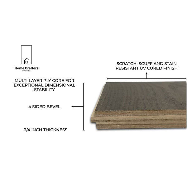 Home Crafters Hickory Barista 3/4-inch Thick x 6 1/2-inch Width Engineered Hardwood Flooring (23.11 sq.ft./Case)