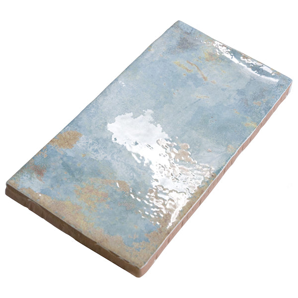 Carrelage mural en céramique Merola Tile Biarritz bleu 3 po x 6 po 0,32 po d'épaisseur 5,72 pi ca/caisse