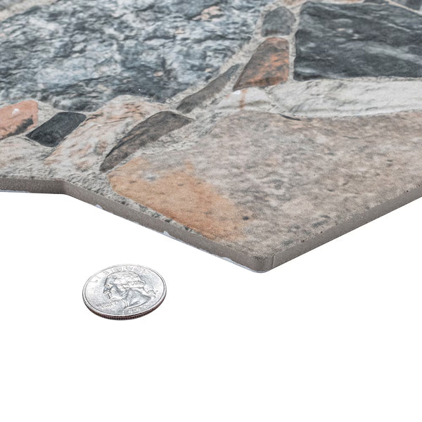 Merola Tile Rambla Mica Porcelain Tile 0.39 inch Thickness 14.63 inch Width 14.04 sq. ft. Coverage Matte Textured Stone Look
