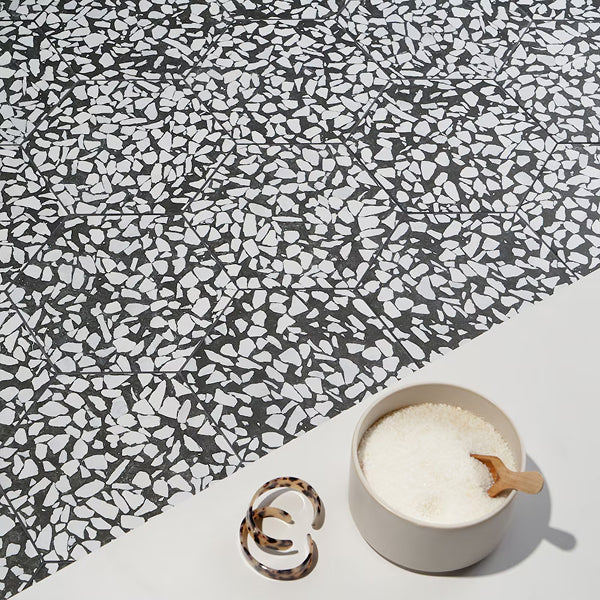 Ivy Hill Tile Fusion Hex Black Terrazzo 9 inch x 10.5 inch Matte Porcelain Floor and Wall Tile 8.07 sq ft per Case Hexagon