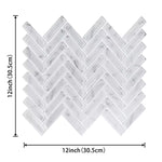 Load image into Gallery viewer, Mureno Dimensions 12x12 White Herringbone Peel and Stick Rigid Vinyl Tiles (4 Pack)