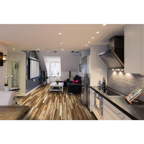 Deco Products COLORS Floor-Wall Old Brown Wood Aged 6-inch x 36-inch Painted Style Luxury Vinyl Plank (30 sq. ft./case)