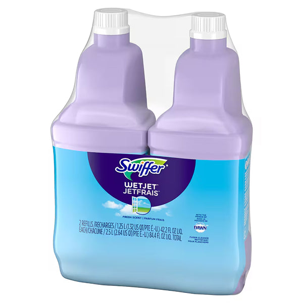 Swiffer WetJet 1.25L Multi-Surface Floor Cleaner Solution Refill – Open-Window Fresh (2-Pack)