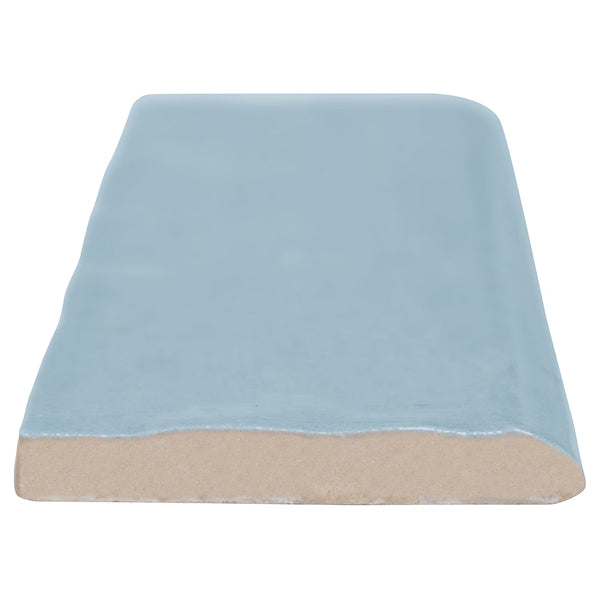 Ivy Hill Tile Kingston Blue 3 inch x 8 inch Polished Ceramic Bullnose Wall Tile Trim