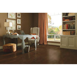 Load image into Gallery viewer, Bruce Oak Mocha solid hardwood flooring with hand-scraped texture and medium gloss finish
