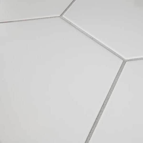 Merola Tile Textile Basic Hex White Porcelain Tile 8.63 inch x 9.88 inch – 11.5 sq. ft. per Case Glossy Stone-Look Finish