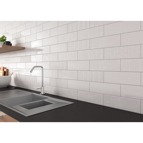 MSI Stone ULC Citylights Dusk 3D Mix Ceramic Tile 7.83 inch Thickness 4 inch Width 9.9 sq. ft. Coverage Glossy Finish Wall Tile