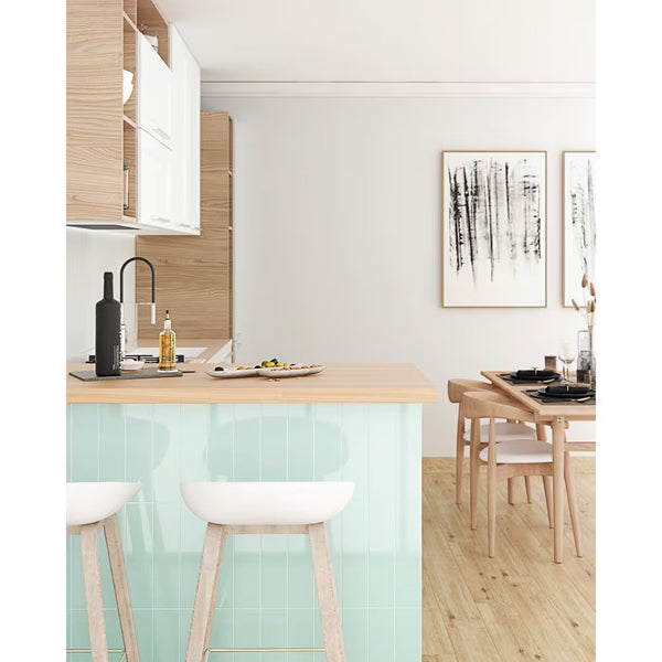 Modamo Santa Clara Metro Glossy Turquoise 3 inch x 12 inch Ceramic Wall Tile – 6 sq. ft. per Case, Glossy Rectangular Finish