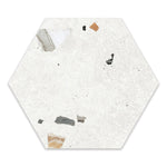 Load image into Gallery viewer, Modamo Barreta Terrazzo Matte White 10 inch Hexagon Porcelain Floor and Wall Tile 11.19 sq ft per Case