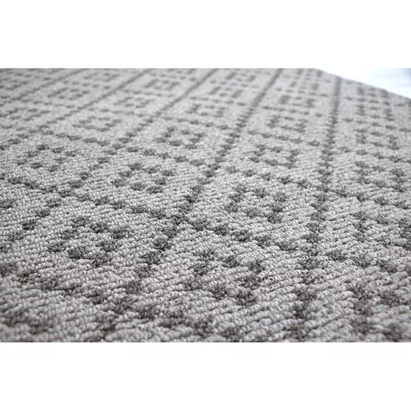 StyleWell Harlow 3 ft x 6 ft Polypropylene Loop Yarn with Non-Slip Backing Grey Doormat
