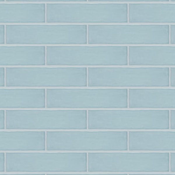 Merola Tile Castillo Sky Ceramic Wall Tile 3 inch x 12 inch – 5.72 sq. ft. per Case (Aqua Blue Glossy Subway Tile, 22 Pieces)