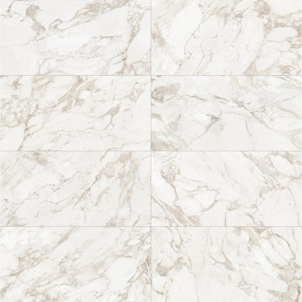 Anatolia Calacatta Crescente 24 inch x 48 inch Honed Rectified Porcelain Tile – 15.5 sq.ft. per Case