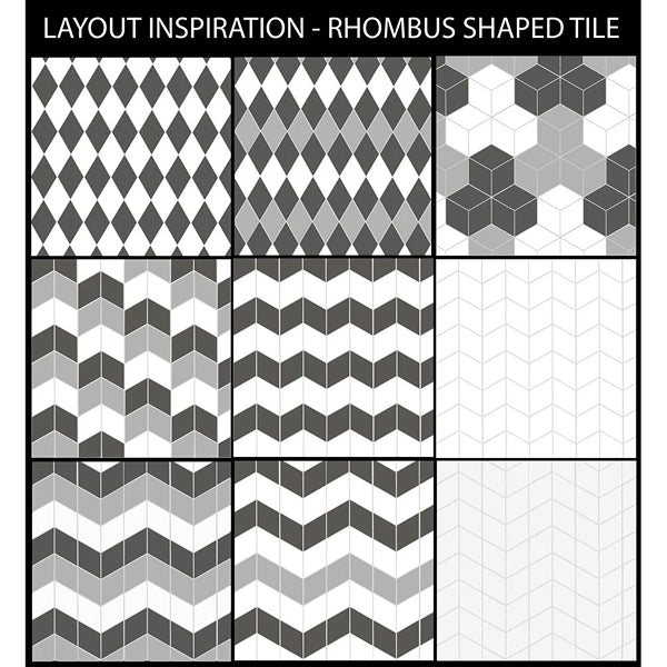 Merola Tile Rhombus Dark Grey 5-1/2-inch x 9-1/2-inch Semi-Gloss Porcelain Floor and Wall Tile (11.68 sq. ft. / case)