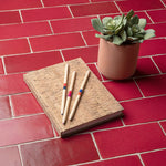 Load image into Gallery viewer, Merola Tile Antic Special Red Moon Ceramic Wall Tile 0.38 inch Thick 3 inch Wide 4 sq. ft. per Case – Glazed Handmade Subway Finish