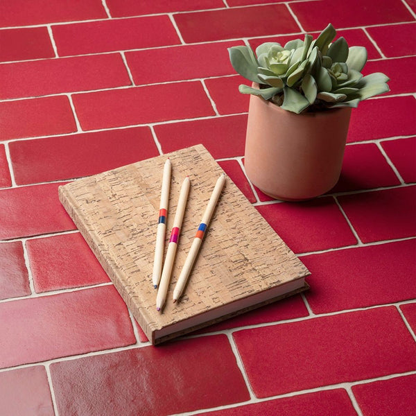 Merola Tile Antic Special Red Moon Ceramic Wall Tile 0.38 inch Thick 3 inch Wide 4 sq. ft. per Case – Glazed Handmade Subway Finish