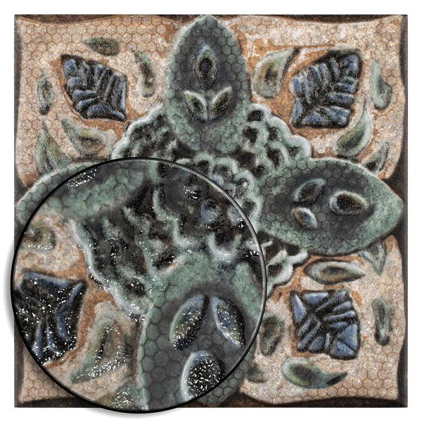 Merola Tile Mandala Decor Mix Ceramic Wall Tile Sample 7.88 inch Width 7.88 inch Length Textured Pattern Finish