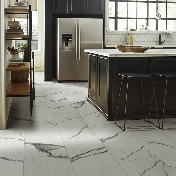 TrafficMaster Hillhurst 4 MIL x 12 in. W x 24 in. L Peel and Stick Vinyl Tile Flooring (24 sq.ft. /Case)