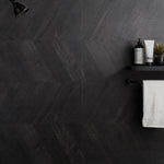 Load image into Gallery viewer, Ivy Hill Tile Montgomery Chevron Black Porcelain Tile – 0.39 inch Thick, 24 inch x 48 inch, 15.49 sq.ft/Case – Matte Finish