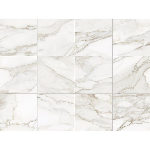 Anatolia Calacatta Crescente Matte Ceramic Floor and Wall Tile 12 inch x 12 inch 0.31 inch Thick 13.56 sq ft/case