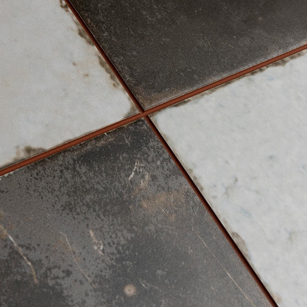 Merola Tile Kings Damero 17.63 inch x 17.63 inch Ceramic Floor and Wall Tile 0.37 inch Thick 10.95 sq ft/case Matte Encaustic Look