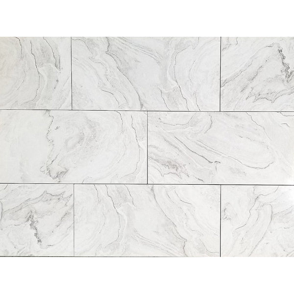Grizzly Surfaces Antalya Silver Polished Porcelain Tile 0.4 inch Thick x 12 inch Wide – 16 sq. ft. Coverage – High Gloss Marble Look Finish