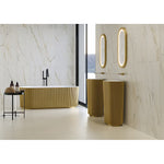 Load image into Gallery viewer, MSI Stone ULC Golden Sunset 16 inch x 48 inch Ceramic Fluted Wall Tile 0.42 inch Thick 5.17 sq ft/each Satin Finish Marble Look