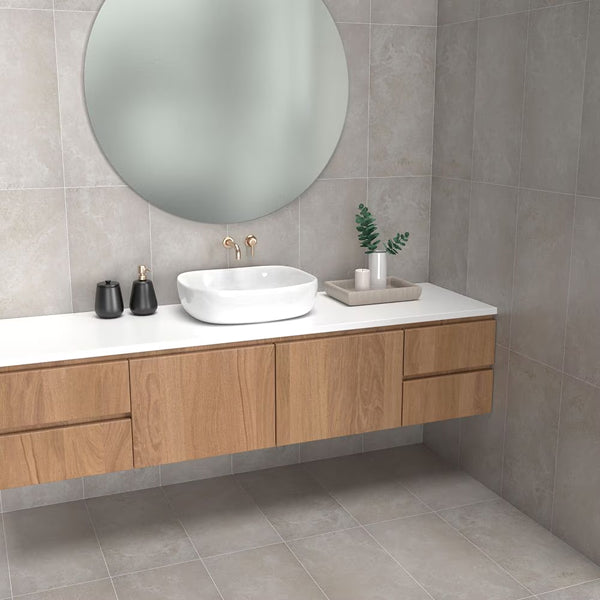 Dal Tile Cove Quill Gray 12 inch x 24 inch Glazed Porcelain Floor and Wall Tile Stone Look