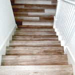 Load image into Gallery viewer, Zamma Huron Oak 3/4-inch x 2-1/4-inch x 94-inch Vinyl Stair Nose Molding

