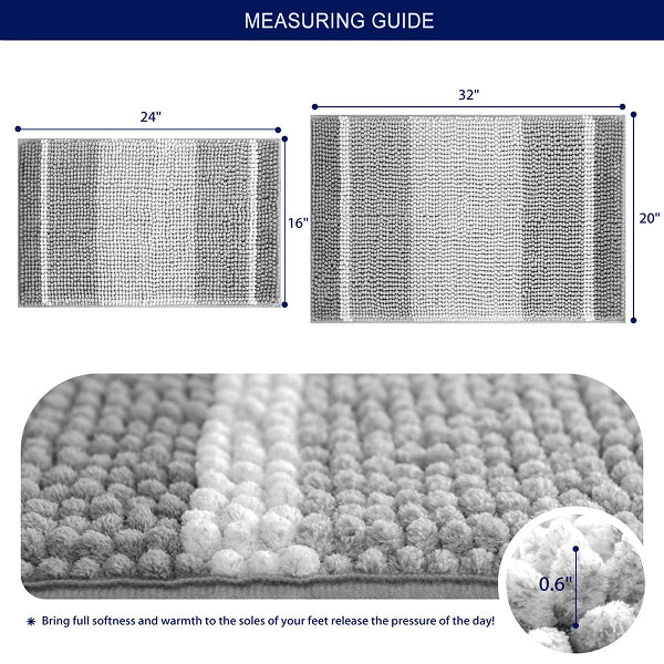 Mersin Gradient Chenille Water Absorbent Soft Plush Bath Rug