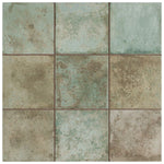Load image into Gallery viewer, Merola Tile Kings Etna Encaustic 13.13 inch x 13.13 inch Sage Ceramic Floor and Wall Tile 12.29 sq ft/case – Vintage Pattern Matte Finish