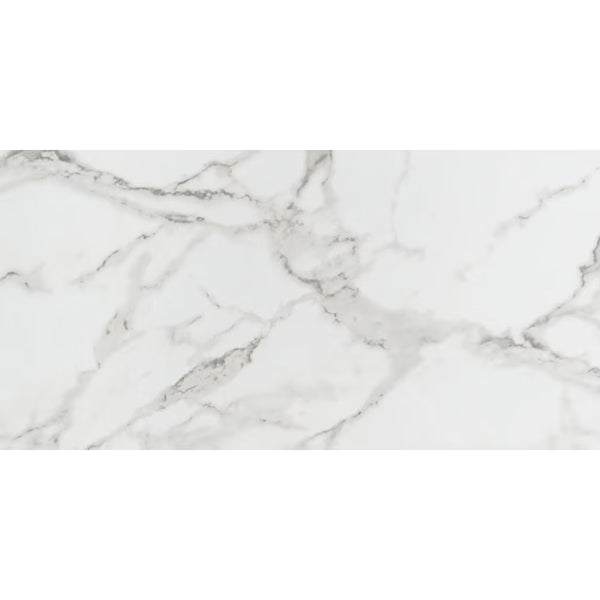 MSI Aviva Bianco Porcelain Tile 16 inch x 32 inch Polished Large Format Marble Look Glossy Finish
