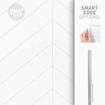 Charger l'image dans la visionneuse de galerie, Smart Tiles Peel And Stick Backsplash Blok Chevron Tiles, Ceramic Look, 22.56In X 11.58In, White, 2-Pack