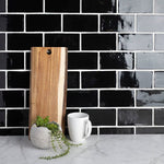 Load image into Gallery viewer, Merola Tile Chester Nero 3 inch x 6 inch Ceramic Wall Tile – 5.72 sq. ft. per Case, Glossy Smooth Finish