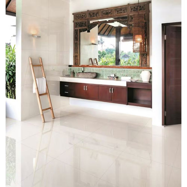 Mono Serra White Porcelain Tile 1.5 inch Thick 24 inch x 24 inch 15.5 sq. ft./Case Polished Floor and Wall Tile