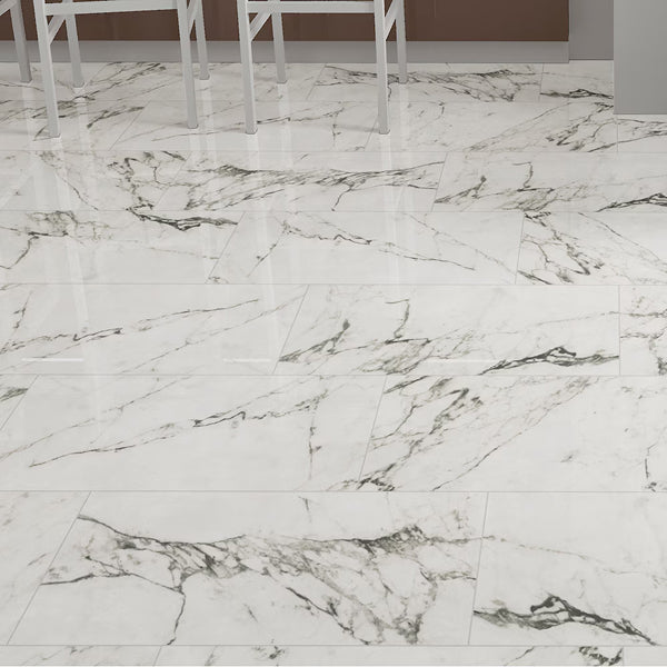 MSI Arctic Ravine 24 inch x 48 inch Polished Porcelain Floor and Wall Tile – 16 sq.ft. per Case