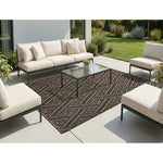 Charger l'image dans la visionneuse de galerie, StyleWell Taupe Geo Taupe 8 ft. x 10 ft. Reversible Outdoor Area Rug
