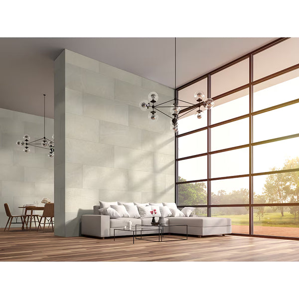 MSI Bellevue Ivory Porcelain Tile 0.41 inch Thick 24 inch x 48 inch 16 sq. ft./case Matte Stone Look