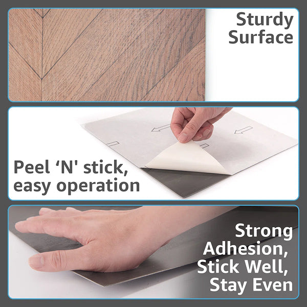 12'' W x 12'' L Peel and Stick Vinyl Floor Tiles, Luxury Vinyl Flooring (Set of 30)