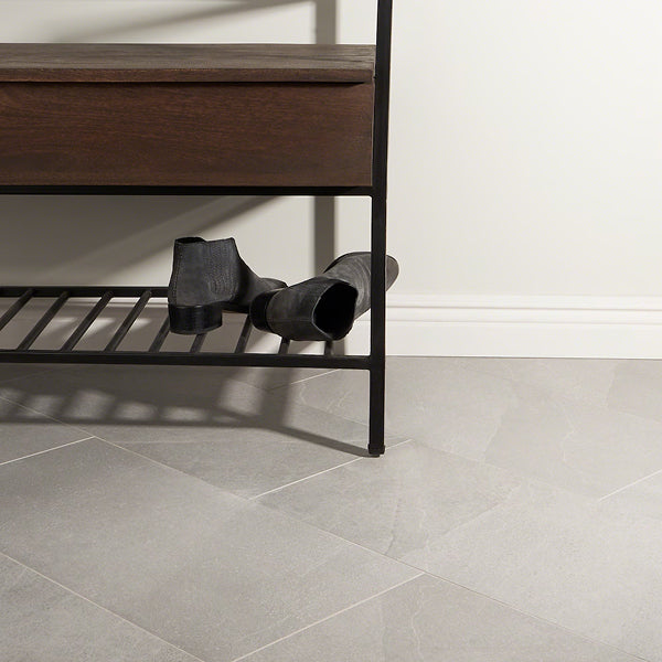 Ivy Hill Tile Copley Grigio Porcelain Tile – 0.39 inch Thick, 12 inch x 24 inch, 11.62 sq.ft/Case – Matte Stone Look Finish